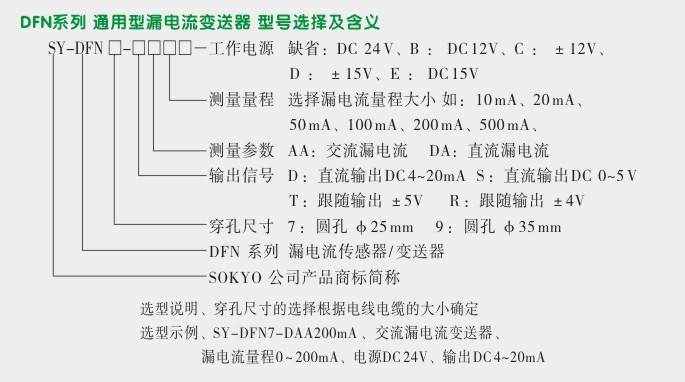 漏电流变送器,DFN9交流漏电流变送器选型图 漏电流变送器,DFN9交流漏电流变送器选型图